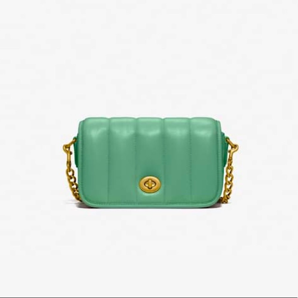 Dinky 18 Quilted Napa Crossbody Bag in washed green / Coach 1941 - NWT